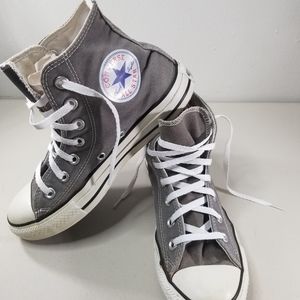 Unisex Converse Gray Canvas Hi-Top Sneaker…